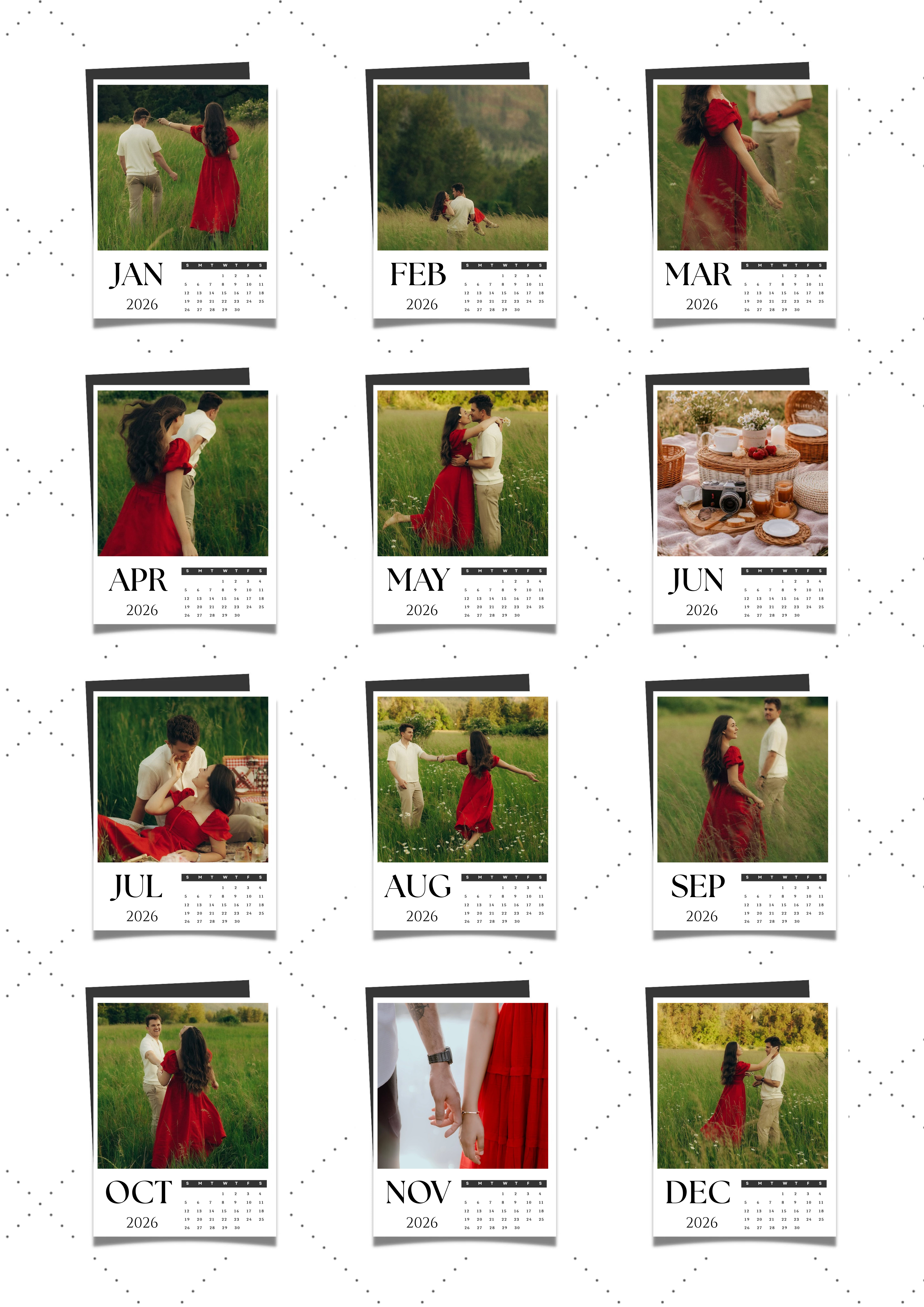 Custom magnetic photo calendar sample to show scale