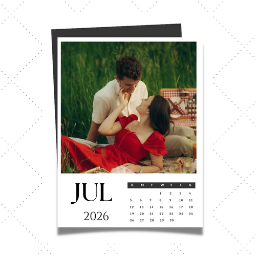 Custom magnetic photo calendar sample to show scale